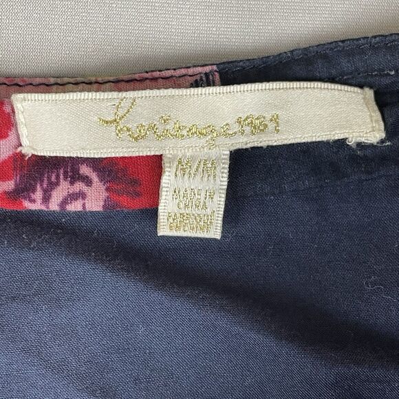 Heritage 1981 Pull On Full Mini Skirt Women’s M Blue Pink Floral Dbl Lined Vtg - Picture 5 of 12